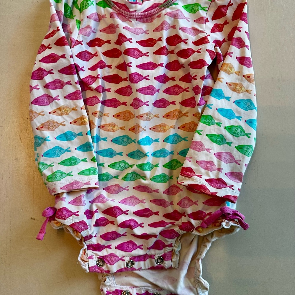 Hatley Fish Print Baby Rash Guard Swimsuit